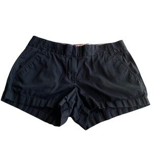 J Crew Women's Chino Broken In Mid Rise Black Shorts 100% Cotton Size 4